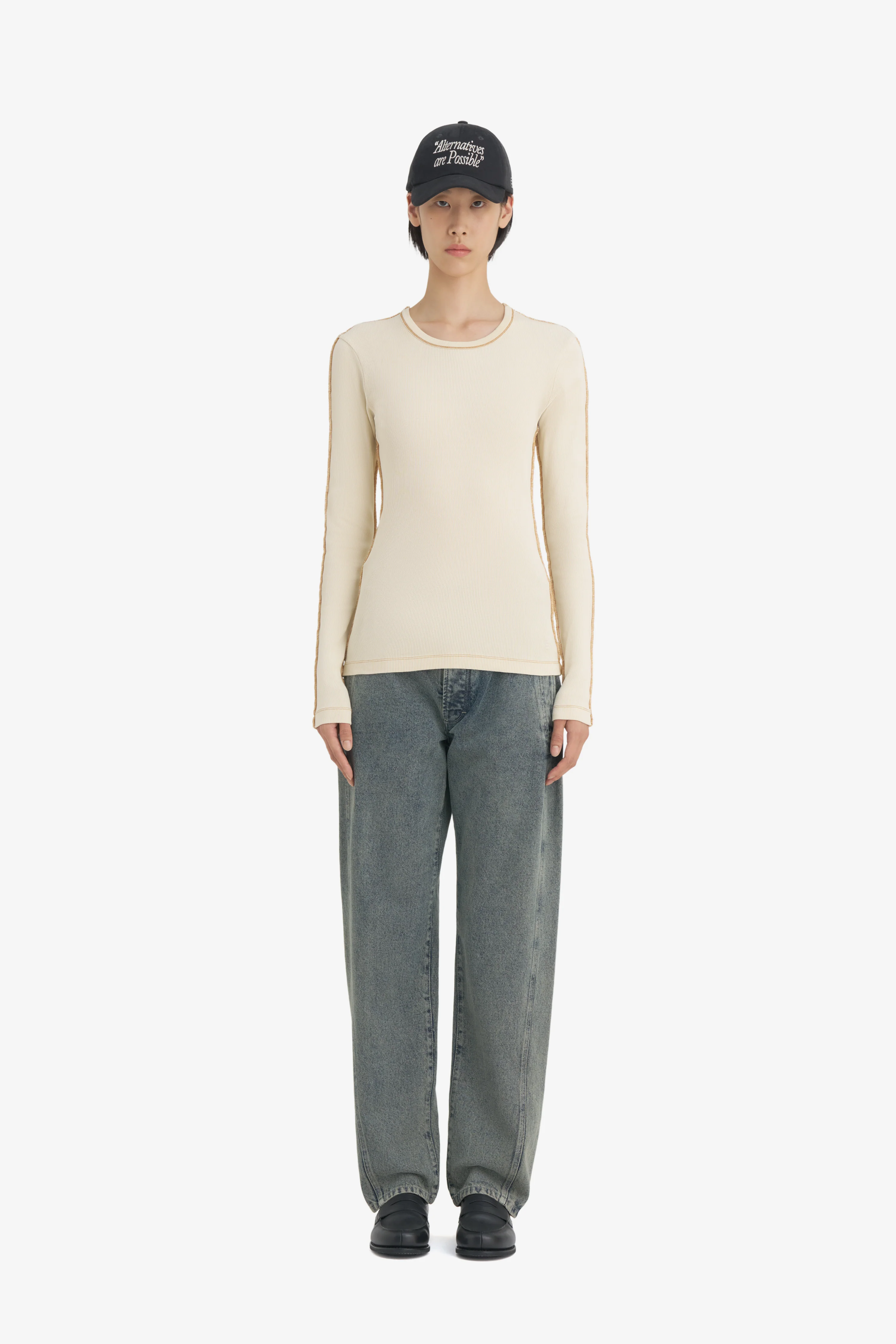 RIB LONG SLEEVES T-SHIRT WASH - Image 7