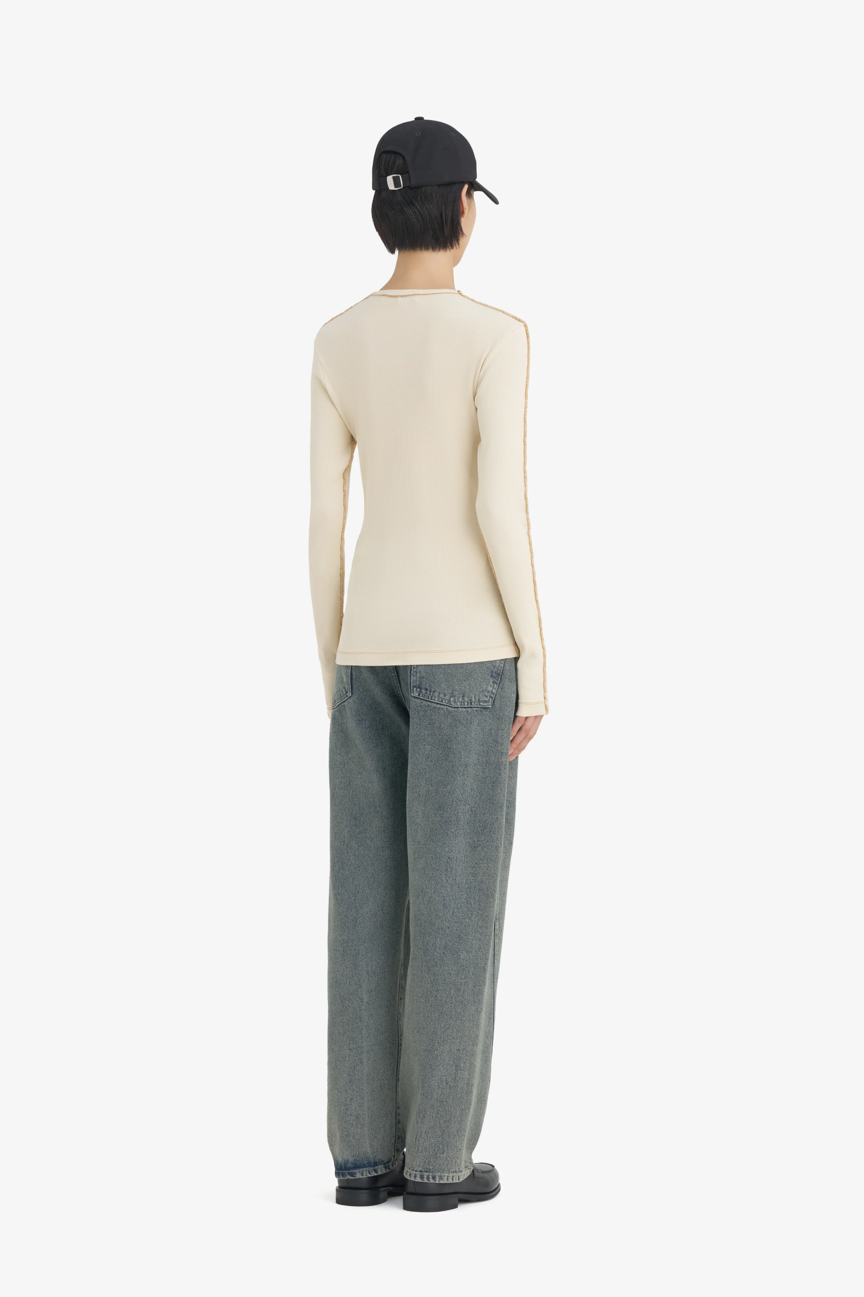 RIB LONG SLEEVES T-SHIRT WASH - Image 8