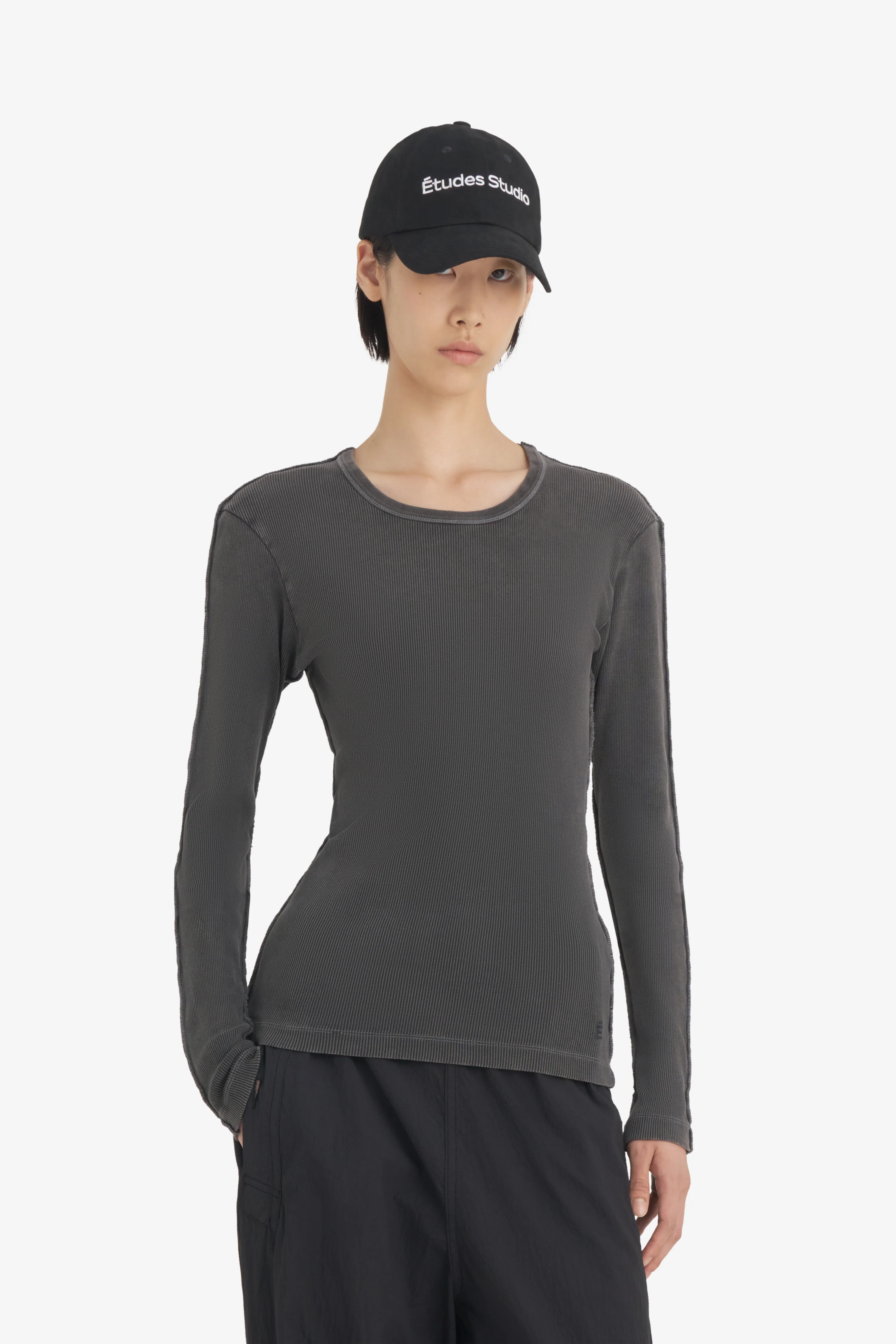RIB LONG SLEEVES T-SHIRT WASH
